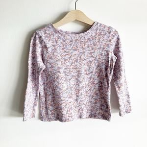 Old Navy Girls 4T Long Sleeve Top Floral Blend Lavender Light Purple Fall Autumn